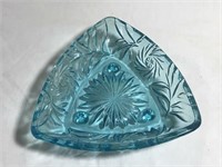 Footed Blue Depression Glass Dish