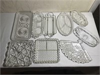 9 pc. Misc Clear Glass Lot