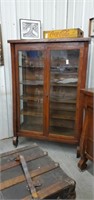 Antique curio cabinet 40" long x 62" tall x 17"