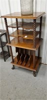 Wood stand with metal feet 38 1/2" tall