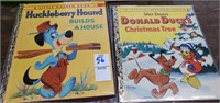 2 little golden books huckleberry hound & Donald