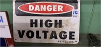Danger high voltage small metal sign