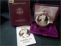 1986 American eagle 1oz proof silver bullion coin