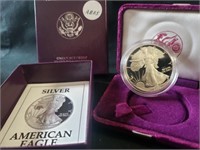1992 American eagle 1oz proof silver bullion coin