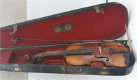 Early Violin In Early Wooden Case