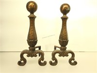 Art Nouveau Style AndIrons/Firedogs. Stamped