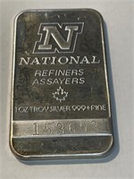 1 oz. National Refiners Silver Bar
