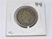 1848 VG Grade Large Copper US Cent