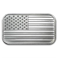 1 oz. Silver USA Flag Bar - .999 Pure