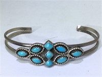 Sterling Silver Native American Cuff Bracelet