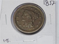 1852 VG Grade Large Copper Cent