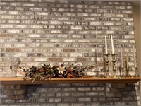 Brass Candlesticks/Glass & Decor