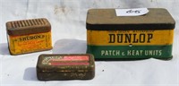 Three tyre patch tins - Dunlop  & Shuron