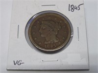 1845 VG Grade Large Copper Cent
