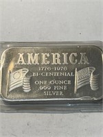 1 oz Silver Bar Bicentennial Design