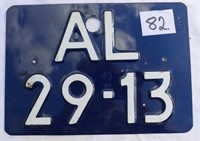 Number plate AL 2913