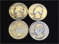 Silver Washington Quarters - various dates and
