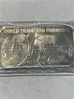 1 oz World Trade and Comerce Silver Bar
