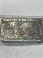 1 oz World Trade and Commerce Silver Bar