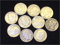 Silver Roosevelt Dimes - various dates and