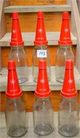 6 oil Bottles with plastic Caltex 30-40 tops
