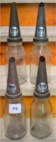 4 Oil Bottles with Esso Tops