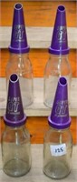 4 Oil bottles with Plastic Super GT tops