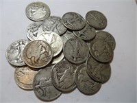 20 pcs. Walking Liberty Half Dollars 90% Silver