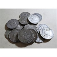 Lot of (20) Franklin Halves- 90% Silver