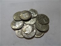 10 pcs Kennedy Half Dollars 1964 90% Silver