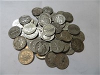 50 pcs. Mercury / Roosevelt Dimes 90% Silver