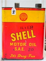 Tall narrow can - Silver Shell Motor Oil  SAE20