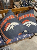 Large Denver bronco pillows