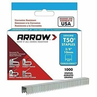 Arrow Fastener T50 Stainless Steel 3/8" 1000-Pack