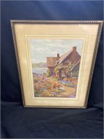English cottage print in period  Frame. 19” x 15”