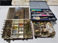 3 tackle boxes full of lures