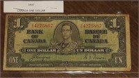 1937 BANK OF CANADA $1.00 NOTE D/N4275867