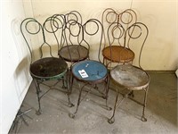 5 Old Ice Cream Parlor Chairs