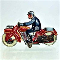 VINTAGE 1950 METTOY TIN LITHO POLICE MOTORCYCLE