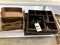 Old Wood Box with Antique Reloading Tools