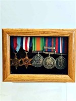 WWII MEDAL GROUP (5) CASED