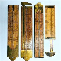 VINTAGE RULES & CALIPERS LOT (4)