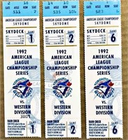 VINTAGE SERIES TICKETS (3), AMERICAN LEAGUE CHAMP.