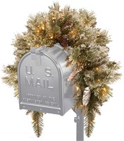 Pre-lit Artificial Christmas Mail Box Swag