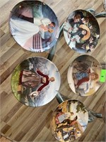SET OF 5 DECORATIVE PLATES KNOWLES & GONE W WIND