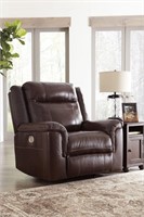 Ashley 717 LEATHER PWR Recliner w' Adj Head Rest