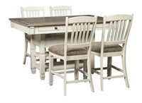 Ashley D647 Counter Table & 4 Bar Stools