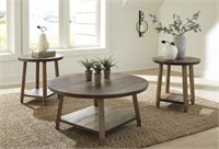 Ashley T221 Raebecki Round Coffee & 2 End Tables