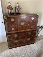 GORGEOUS MIDCENTURY DREXEL PAINTED ASIAN CHEST OF
