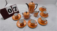 Orange Japanese Tea set